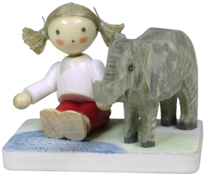 Flade Mädchen mit Baby-Elefant  (Flade 5261) Mädchen mit Baby-Elefant